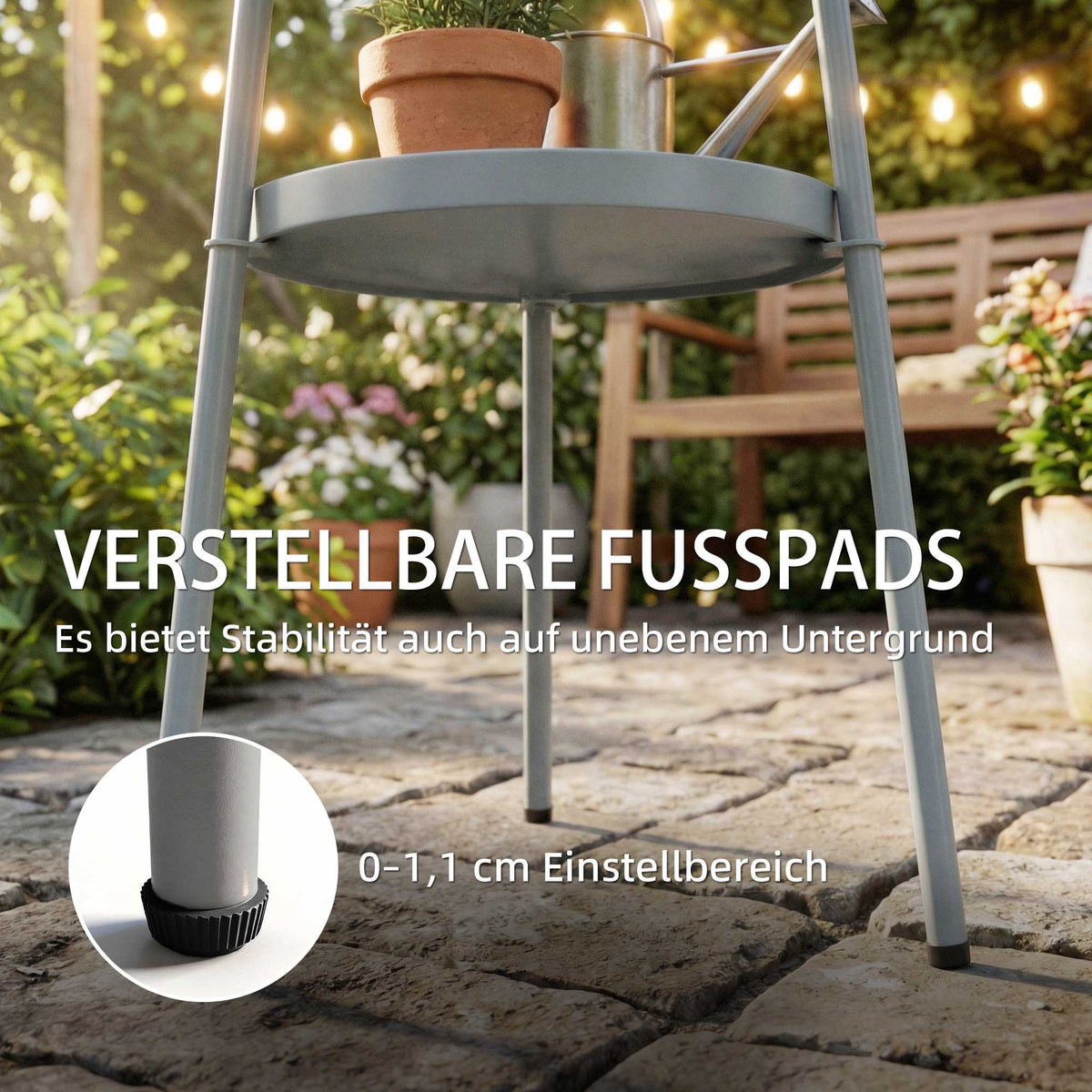 Round Metal Outdoor Side Table, 36 cm, Dark Grey