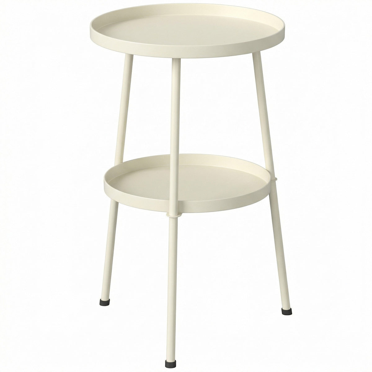 Round Metal Outdoor Side Table, Cream White, Ø36 cm