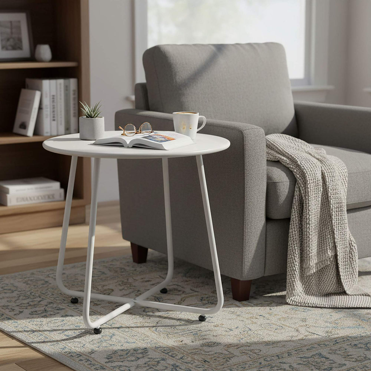 Round Metal Table – Indoor/Outdoor, Weatherproof