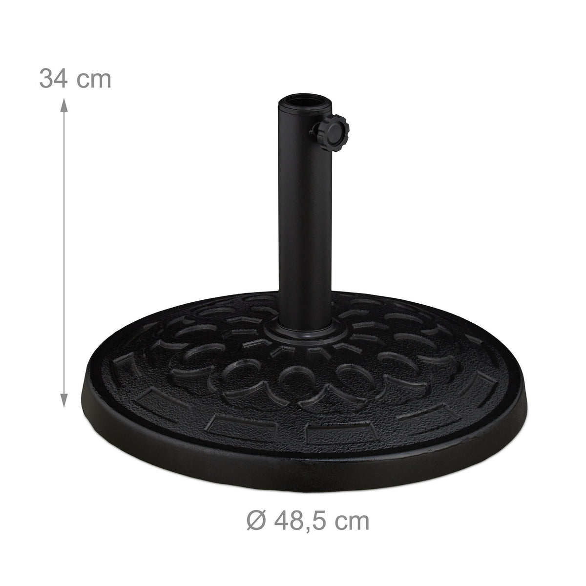 Round Parasol Stand in Black