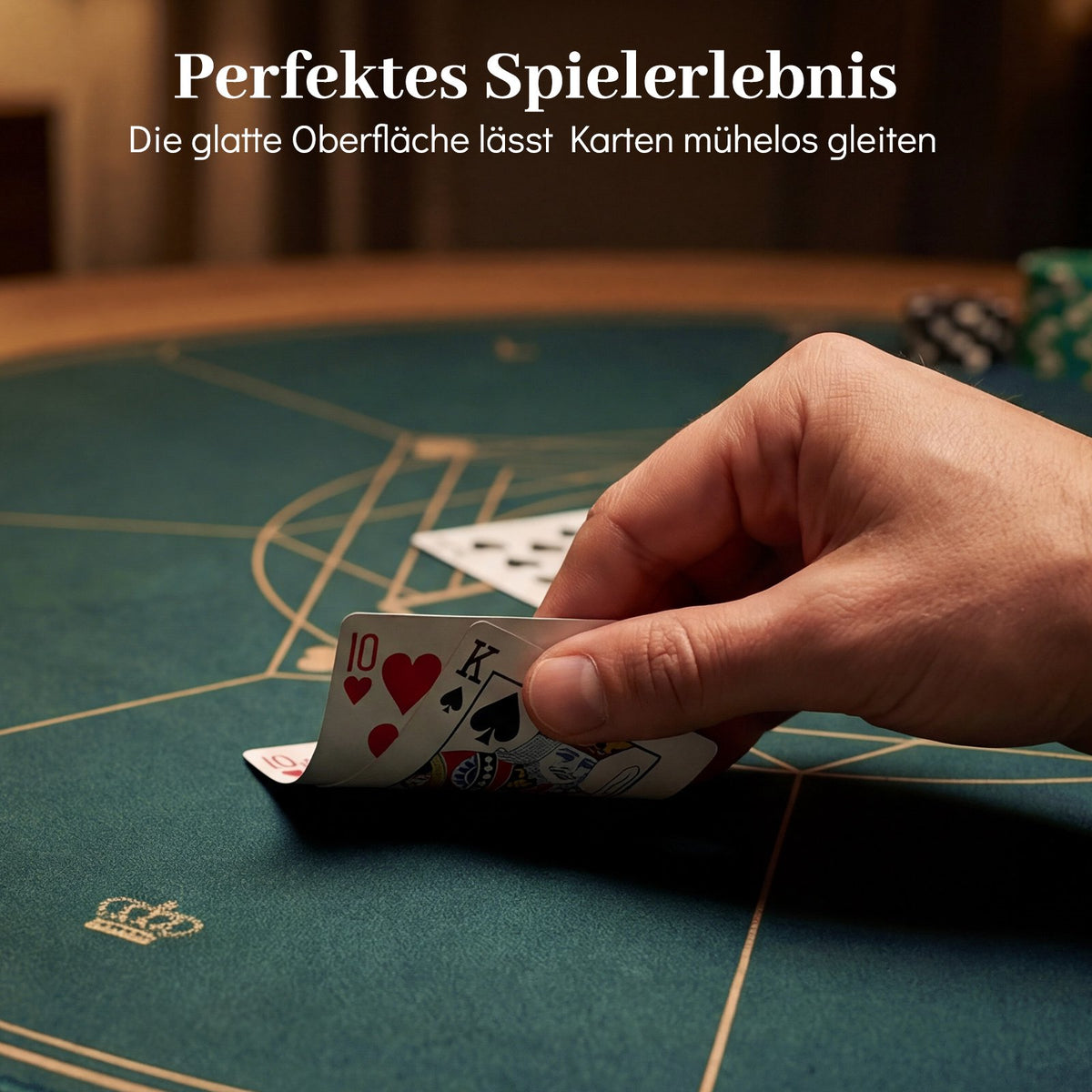 Round Poker Table Mat, Non-Slip, Foldable, 100 cm, 8 Players