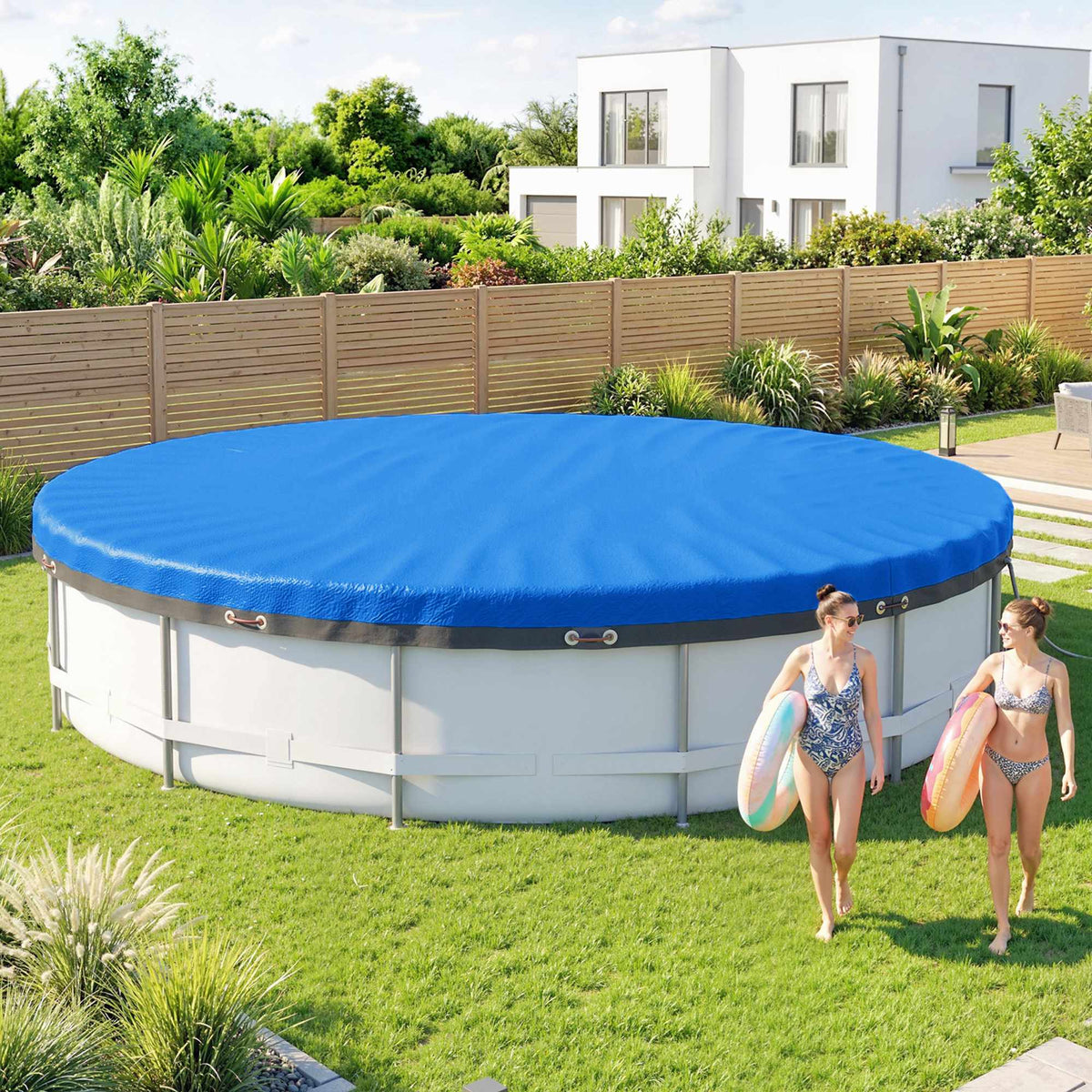 Round Pool Cover Ø550 cm, Waterproof with Secure Rope