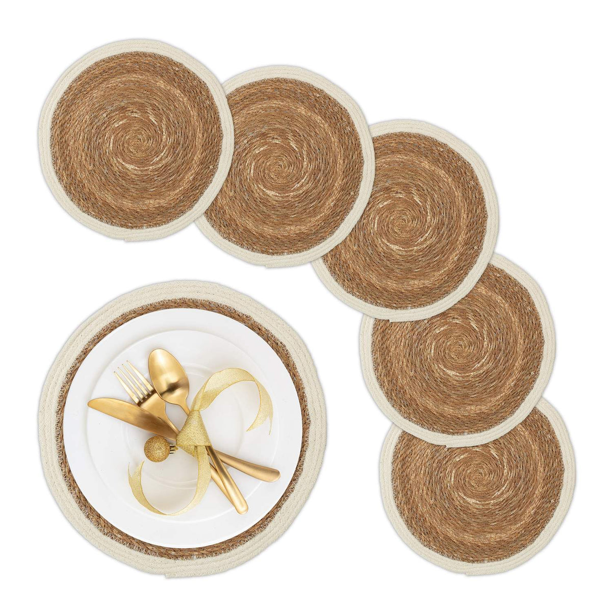 Round Water Hyacinth Place Mats, Set of 6