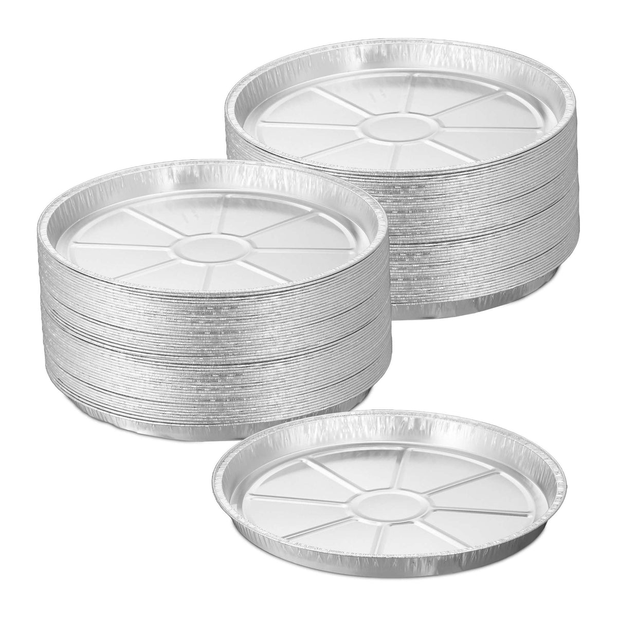 Round aluminum trays in sets of 100 pcs