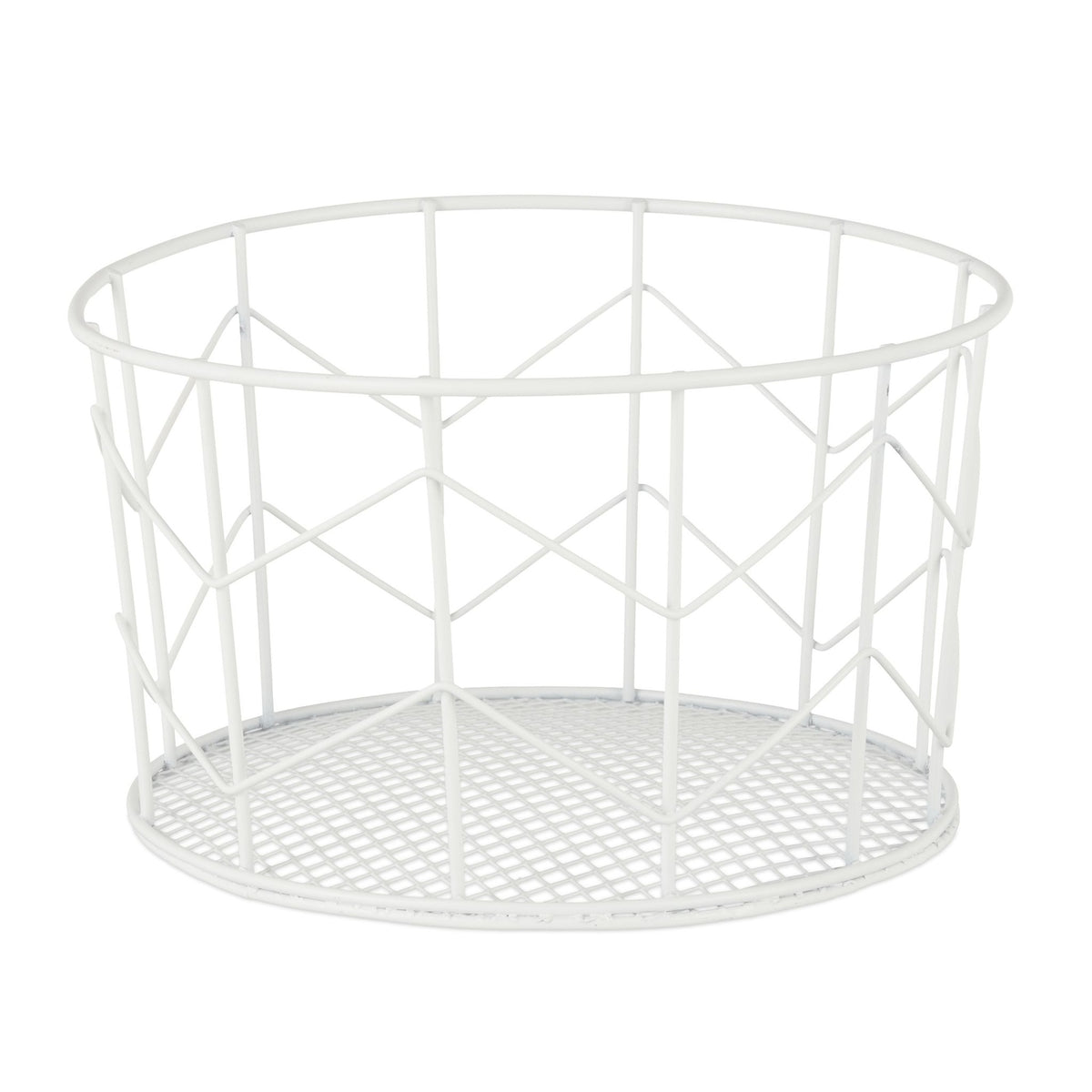 Round basket made of metal wire