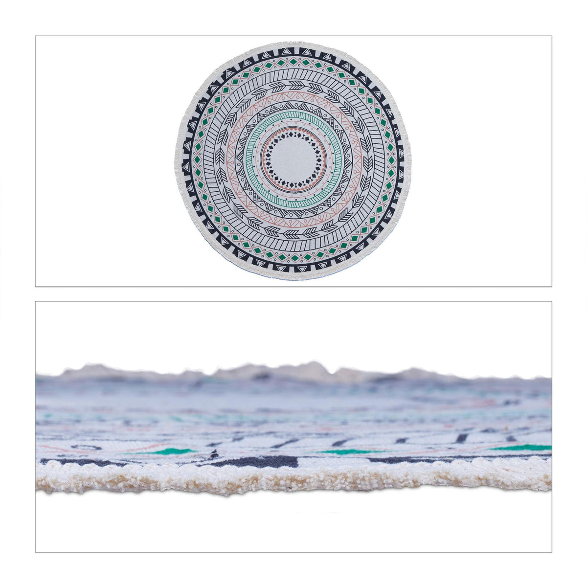 Round carpet with mandala design