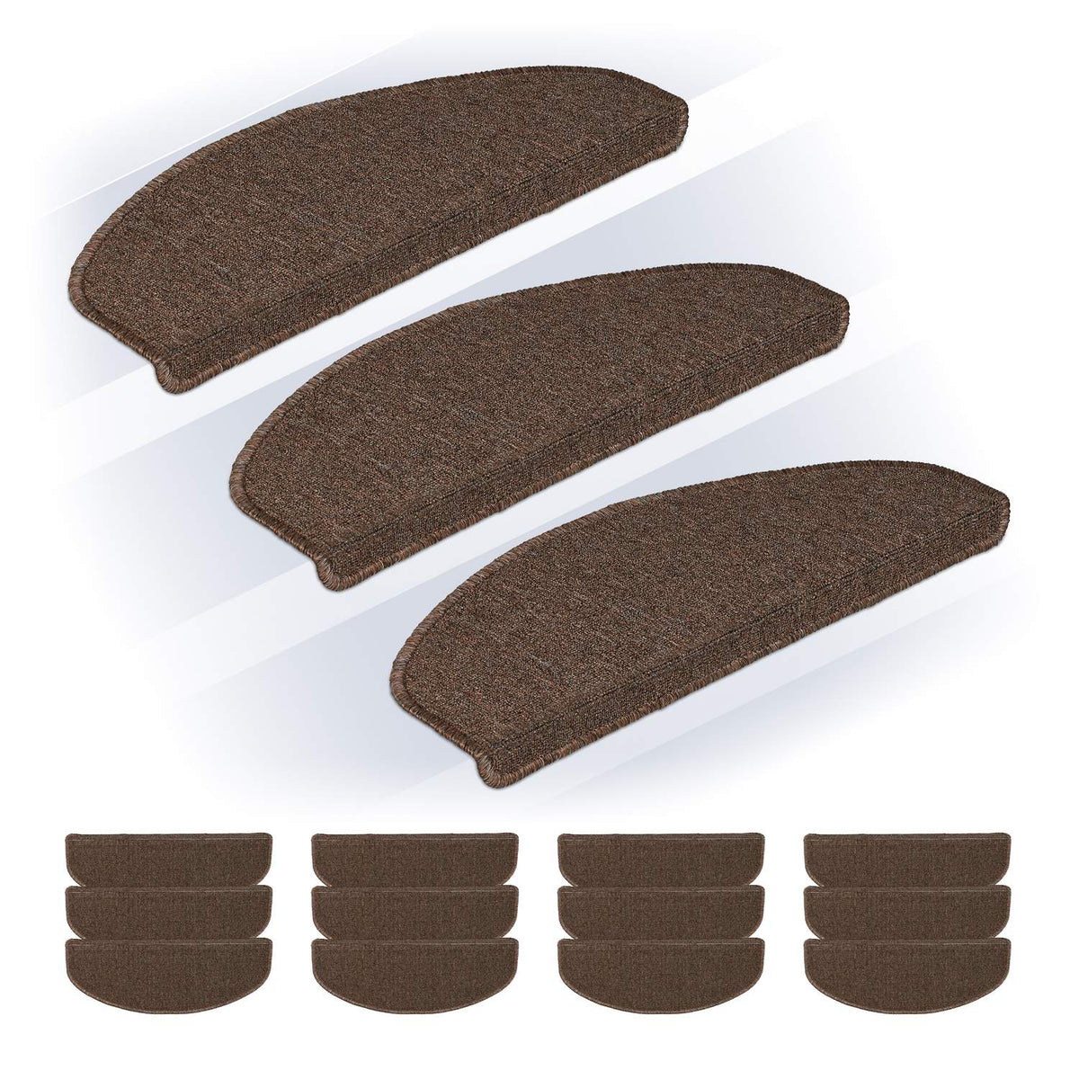 Rounded Stair Treads Set of 15 – Non-Slip Step Mats