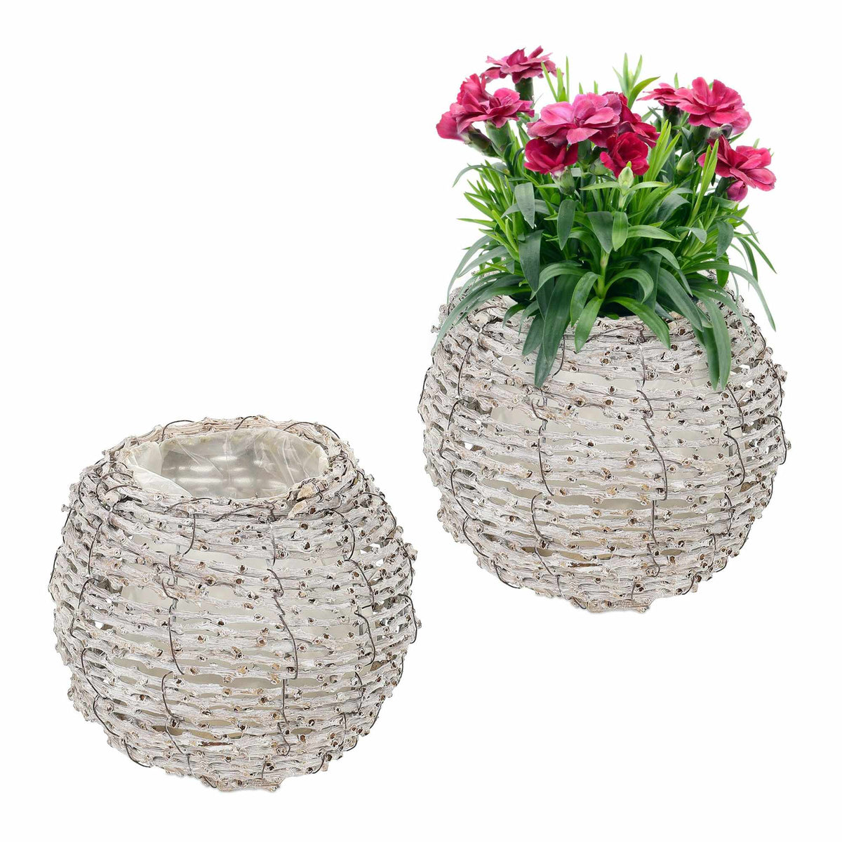 Round flower pot - set of 2