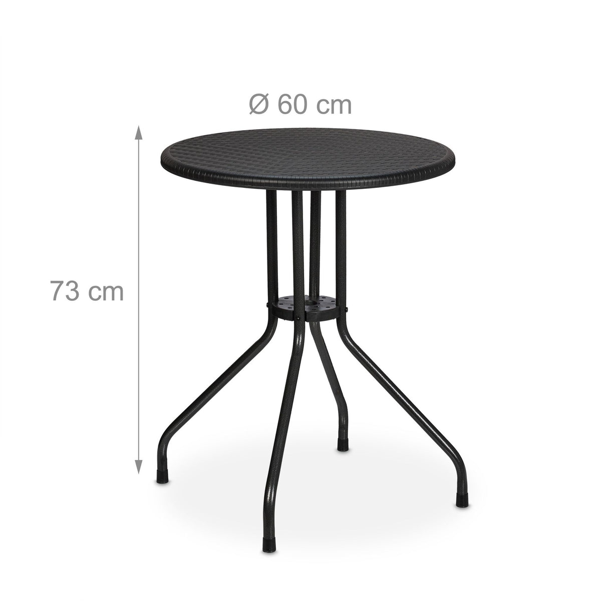 Round garden table in rattan look