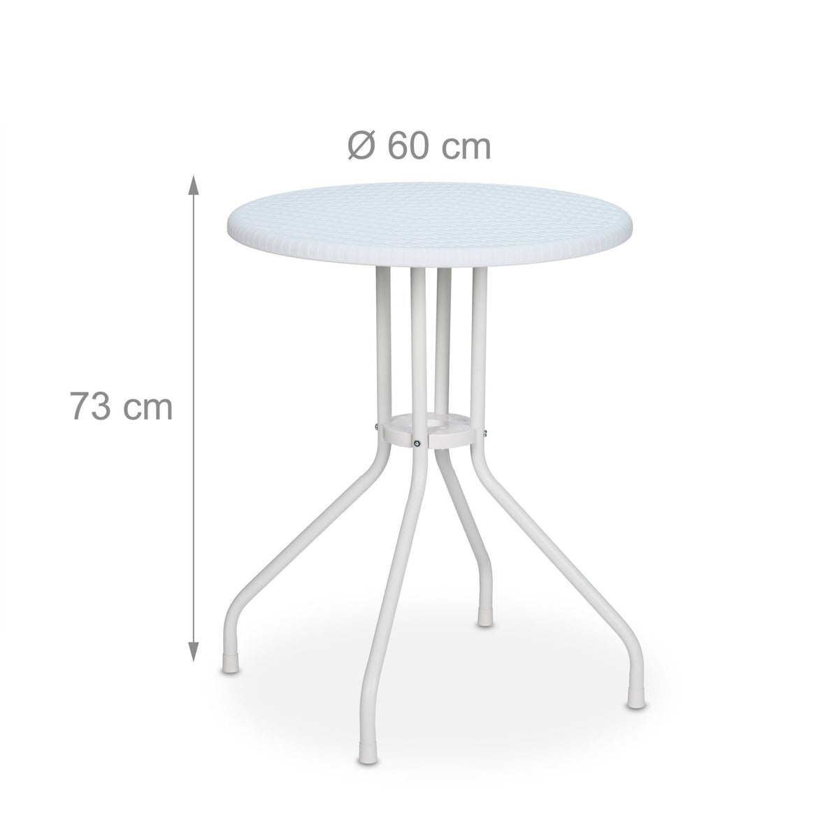 Round garden table in rattan look