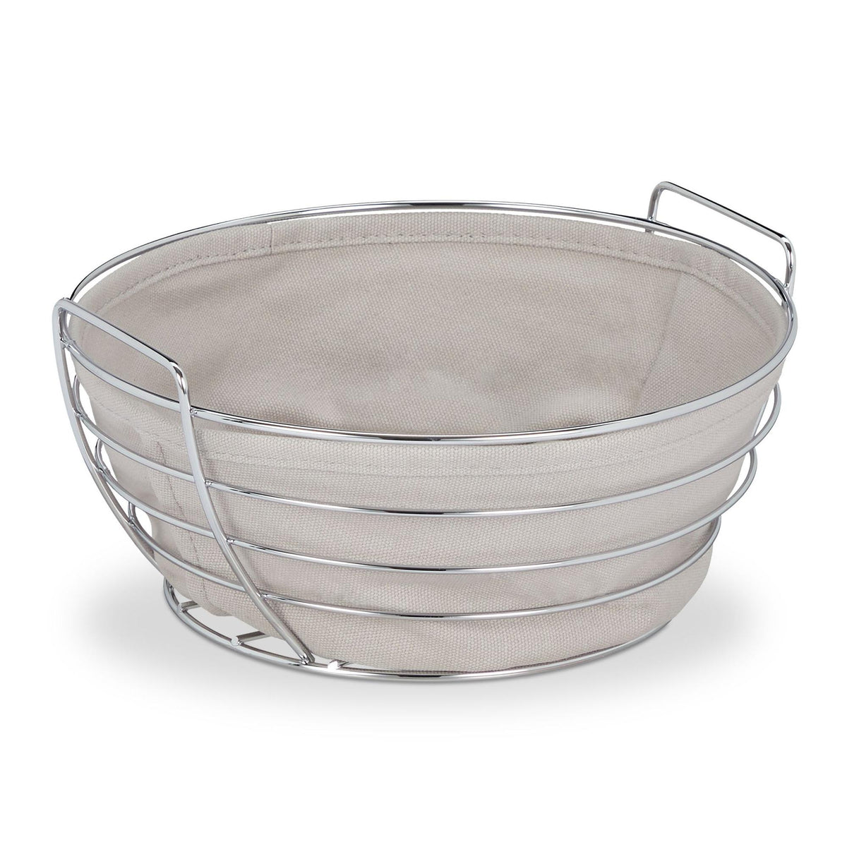 Round metal bread basket with cover