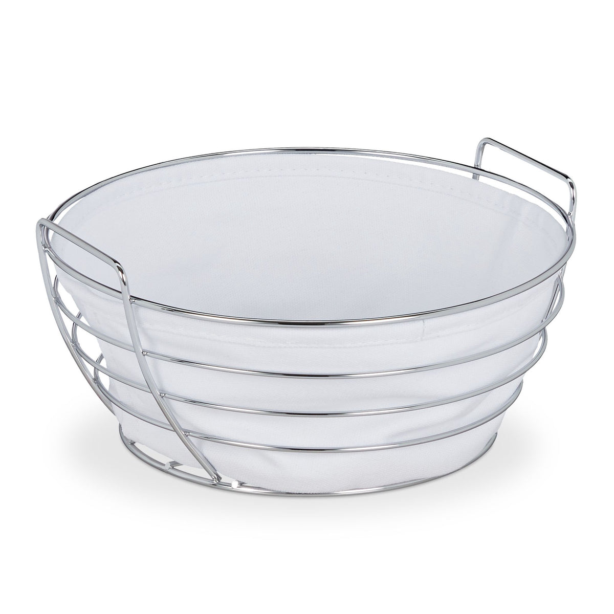 Round metal bread basket with cover
