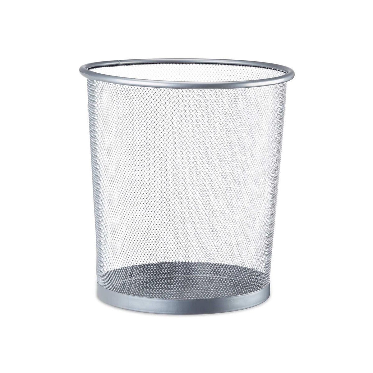 Round metal wastebasket