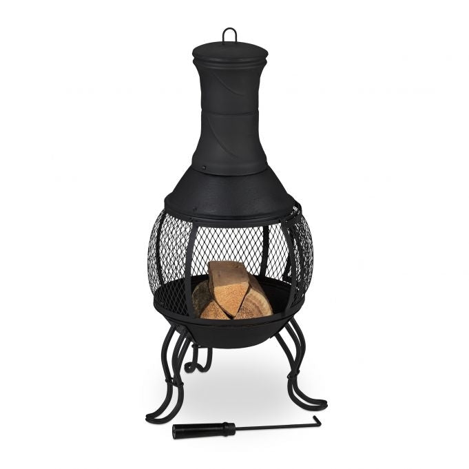 Round outdoor stove black