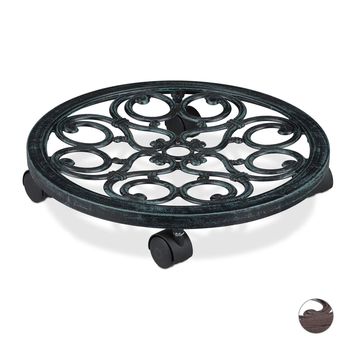 Round rolling plate for potted plants