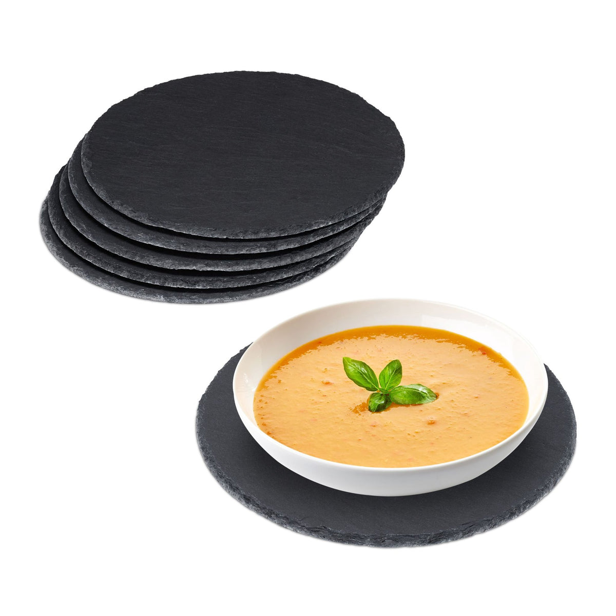 Round slate tiles in sets of 6