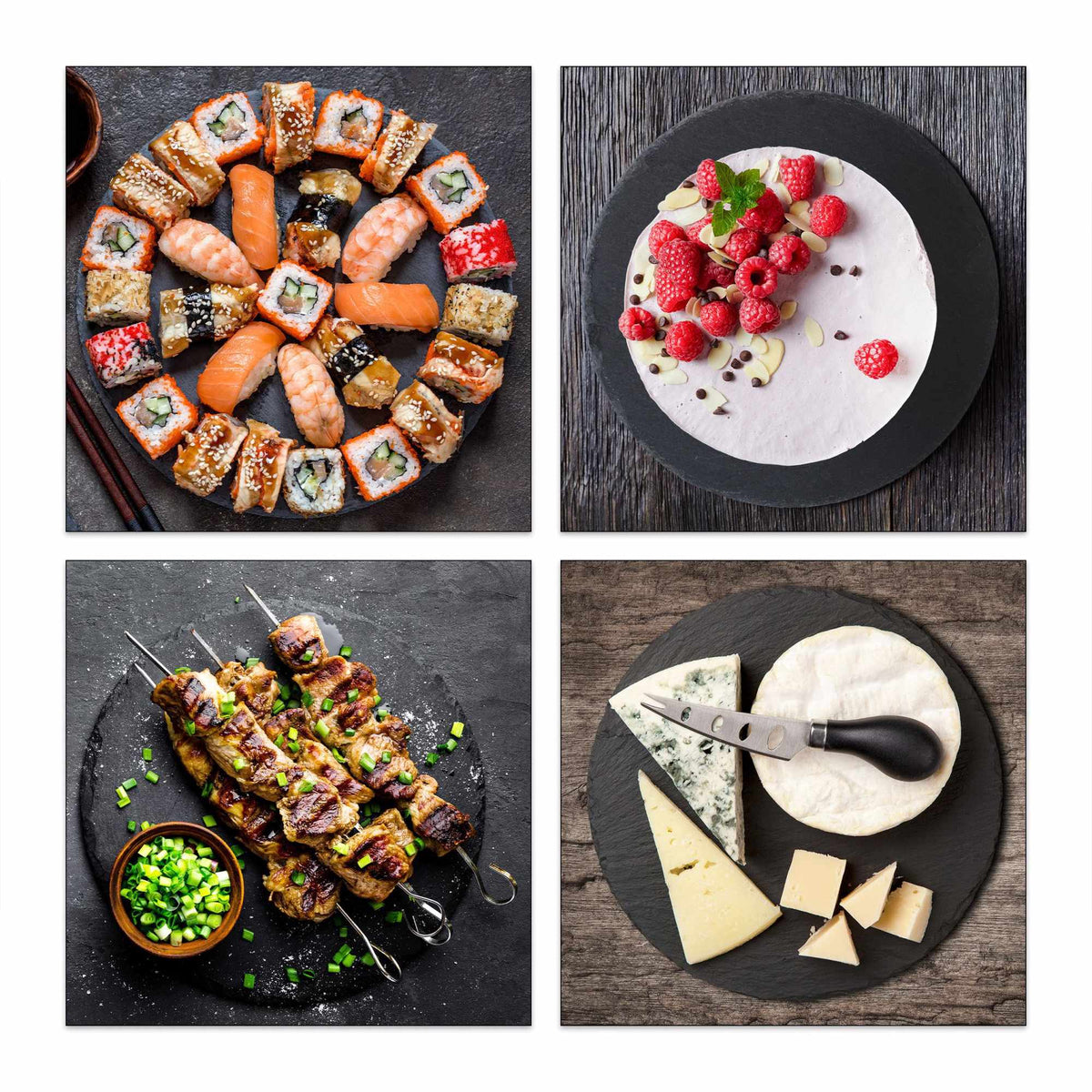 Round slate tiles in sets of 6