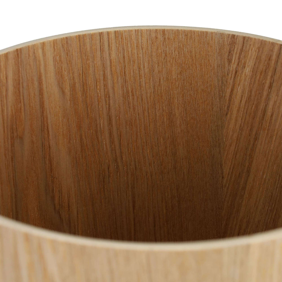 Round wooden wastebasket