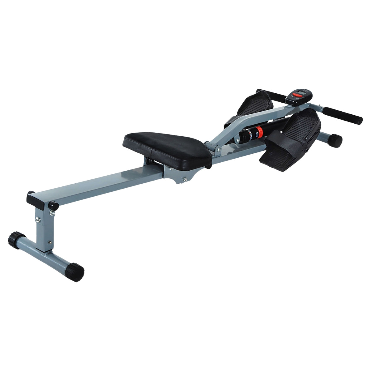 Rowing Machine Rowing Machine With Lcd Fitness Device Rowing Machine Exercise Bike, With Lcd Display, Steel + Pvc, Gray, 130X47.5X67Cm