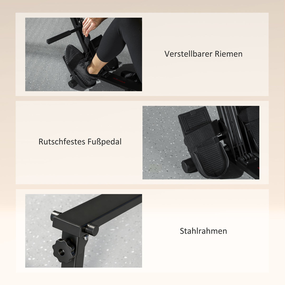 Rowing Machine for Home, LCD Monitor, 150 kg Capacity, Steel