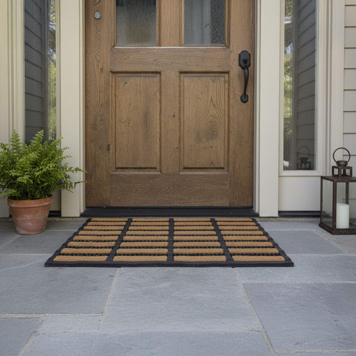 Rubber Doormat 60x40 with Coir Bristles