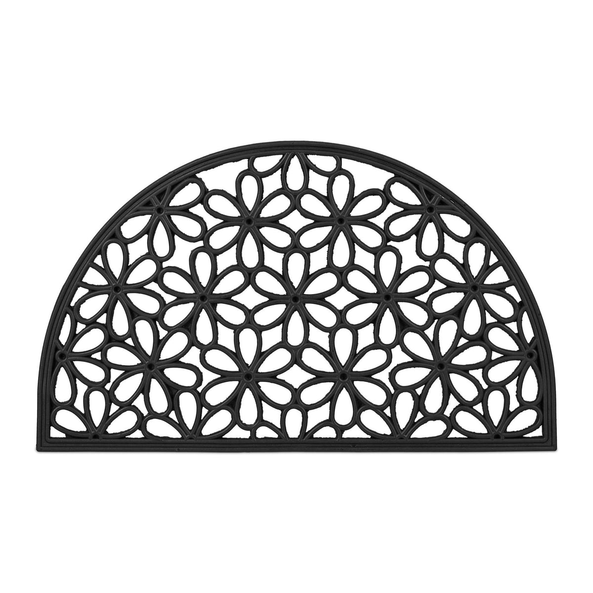 Rubber doormat with floral pattern