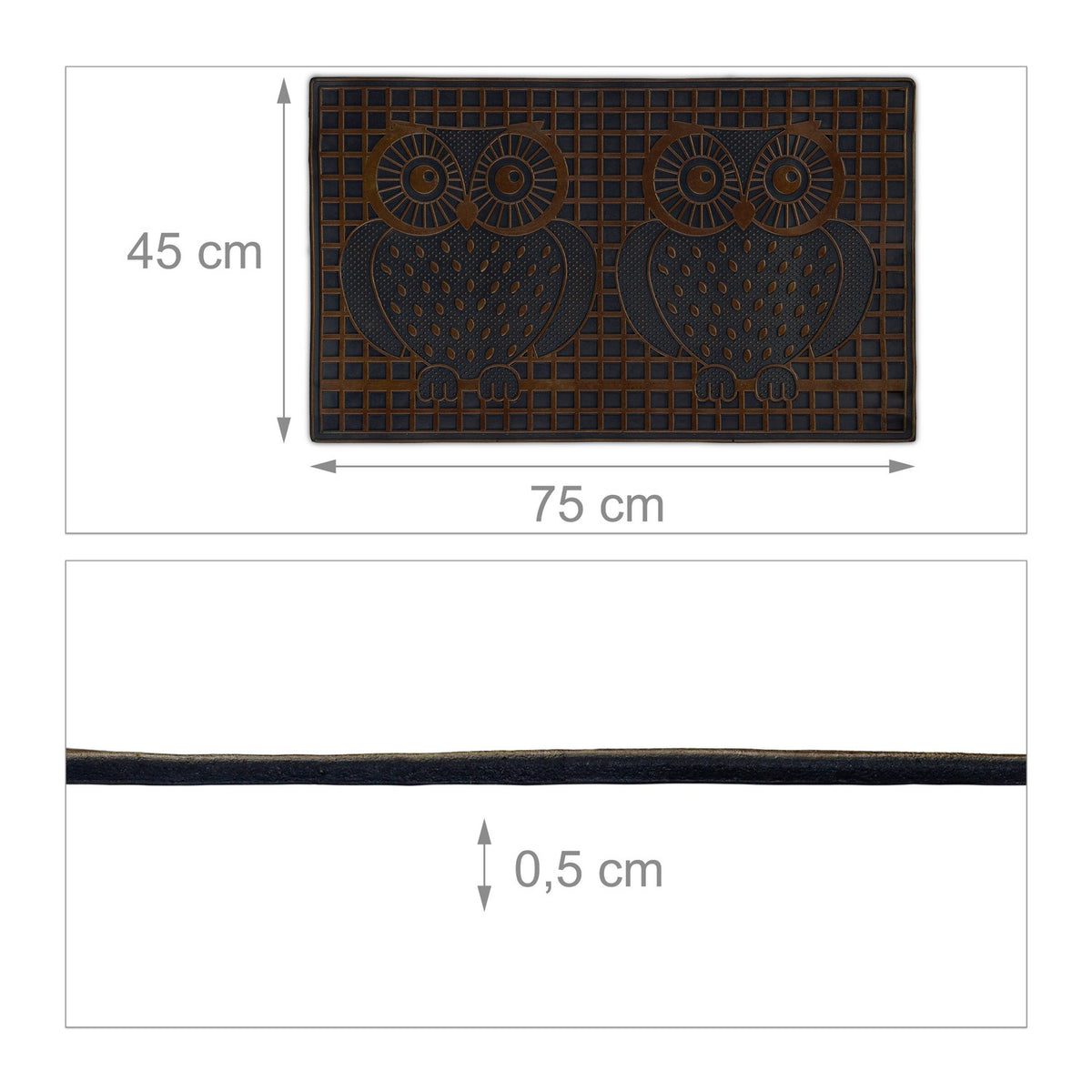 Rubber door mat with owls