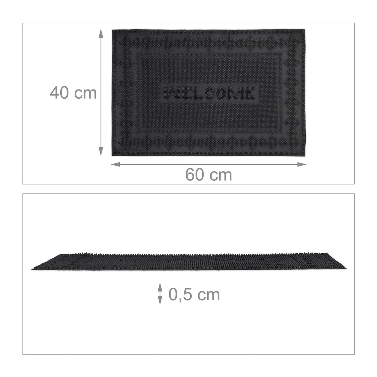 Rubber doormat with text