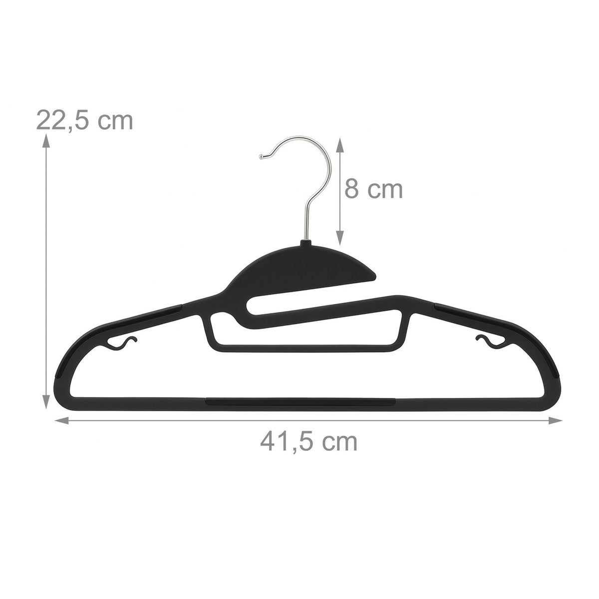 Rubberised Clothes Hangers Set – Non-Slip, Space-Saving