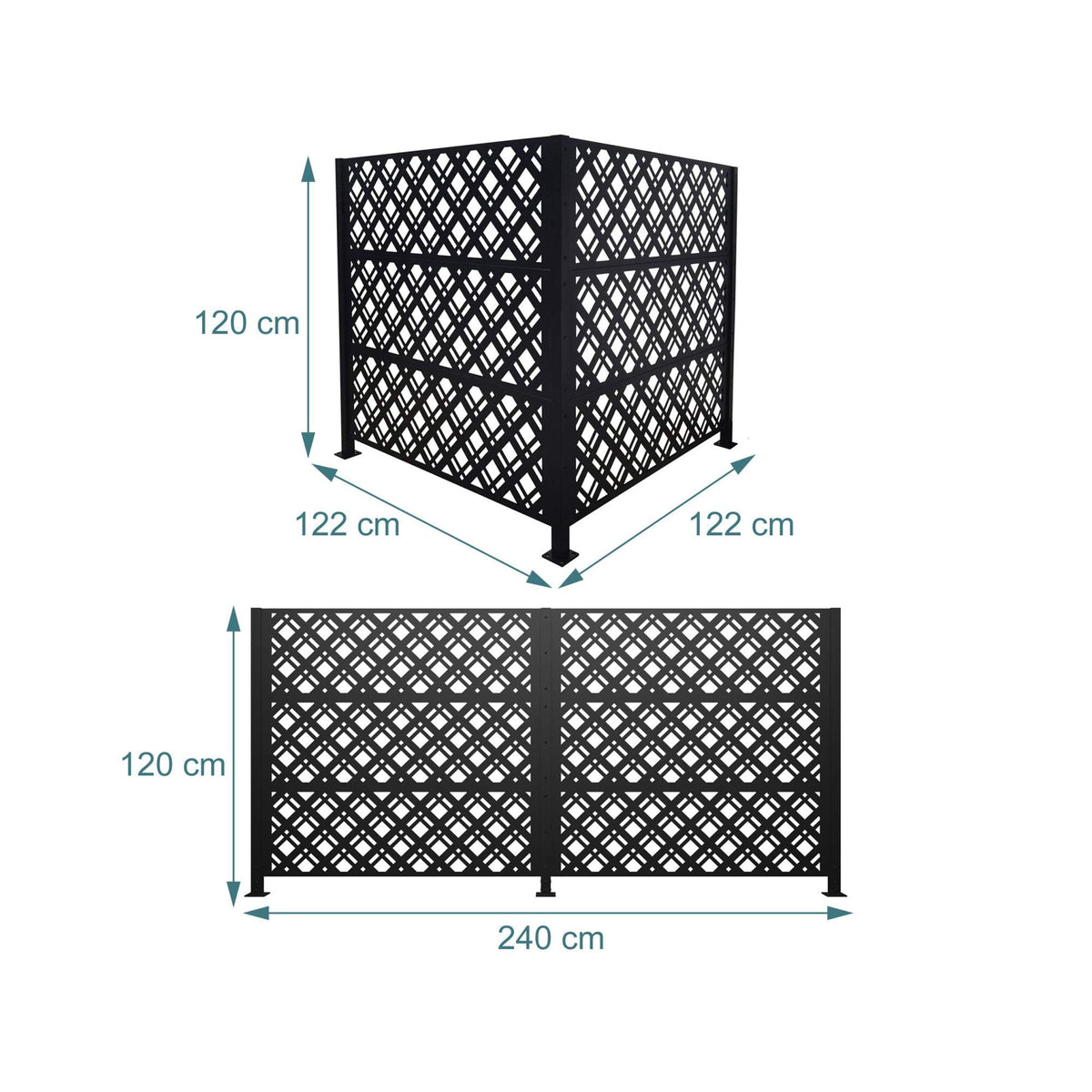 Rubbish Bin Cover, 120 cm Privacy Screen, Modular Design
