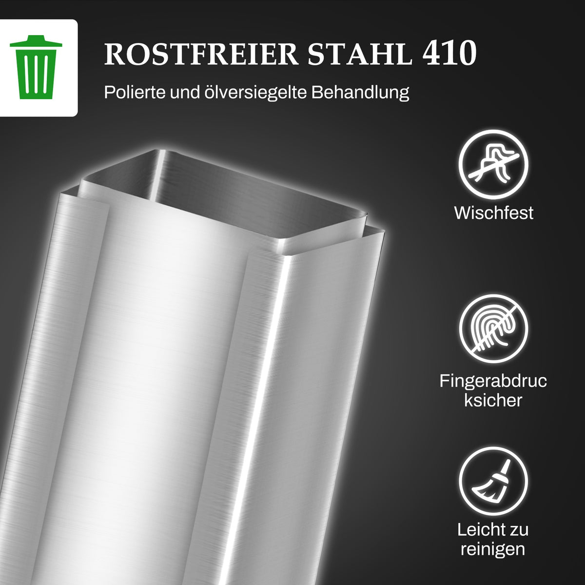 Rubbish bin 20L pedal bin stainless steel with lid and foot pedal, cosmetic bin with inner bin for living room and office, 21.5 x 37.2 x 57 cm