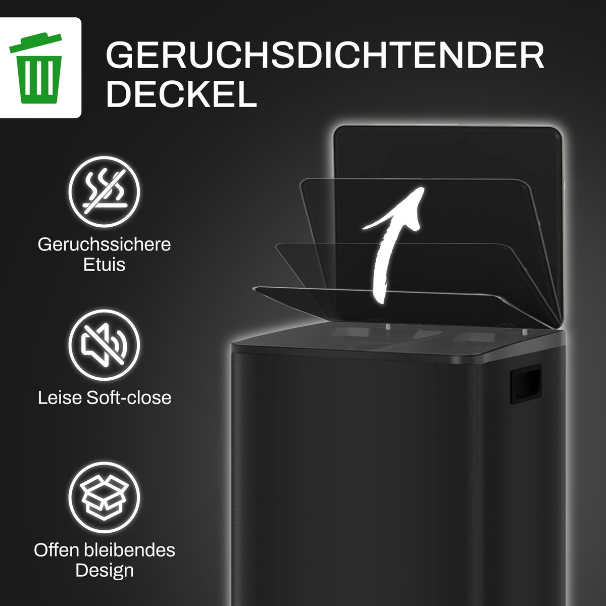 Rubbish bin 2x25L pedal bin stainless steel with lid and foot pedal, cosmetic bin with inner bin for living room and office, 47.7x37.5x56cm