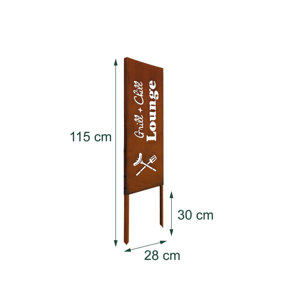 Rust-Patina Decorative Garden Stake, Weatherproof Ornament
