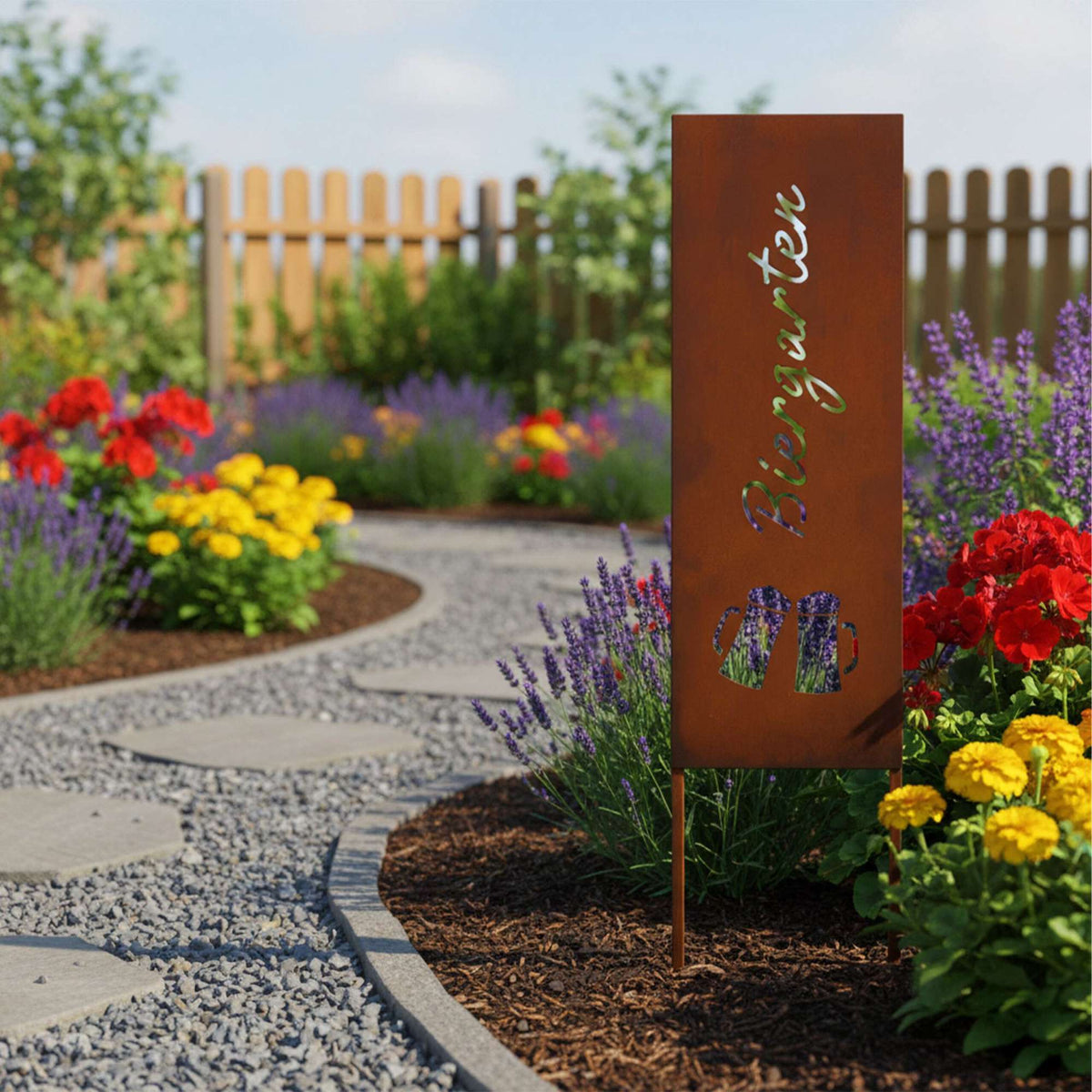 Rust-Patina Garden Stake – Weatherproof Decorative Ornament