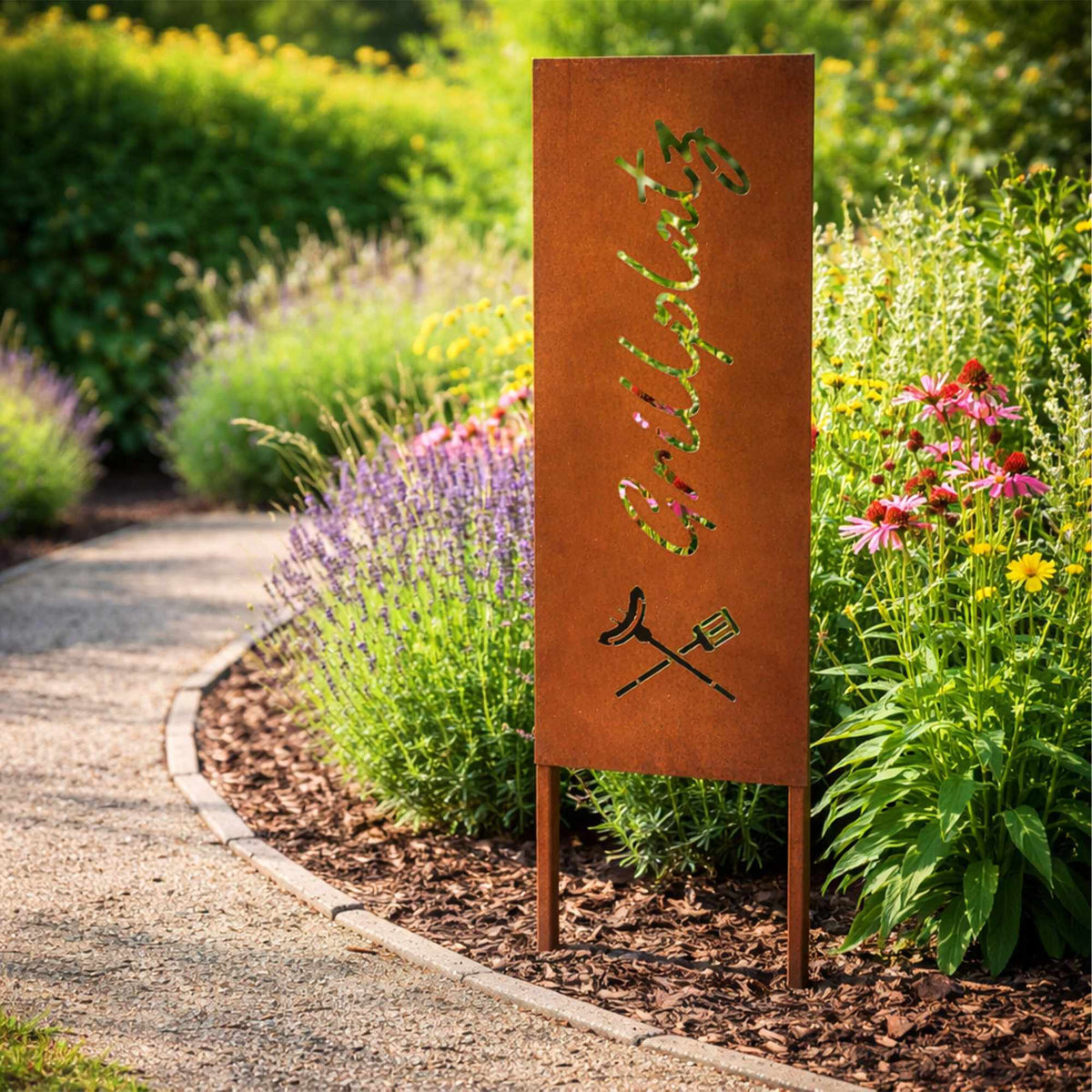 Rust Patina Garden Stake – Weatherproof Decorative Ornament