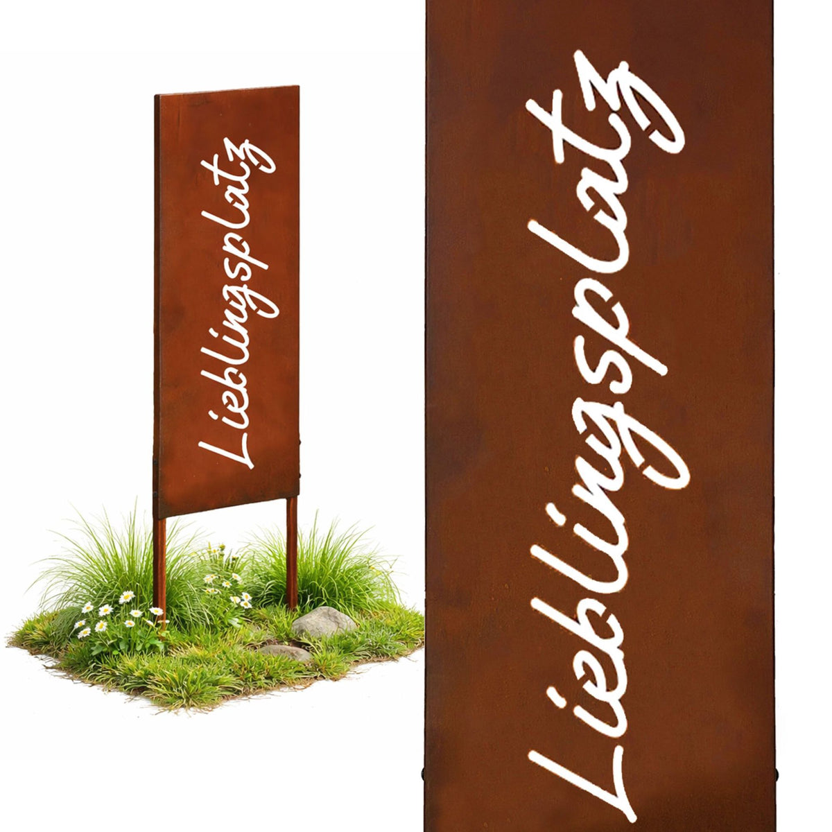 Rust-Patina Garden Stake – Weatherproof Decorative Ornament