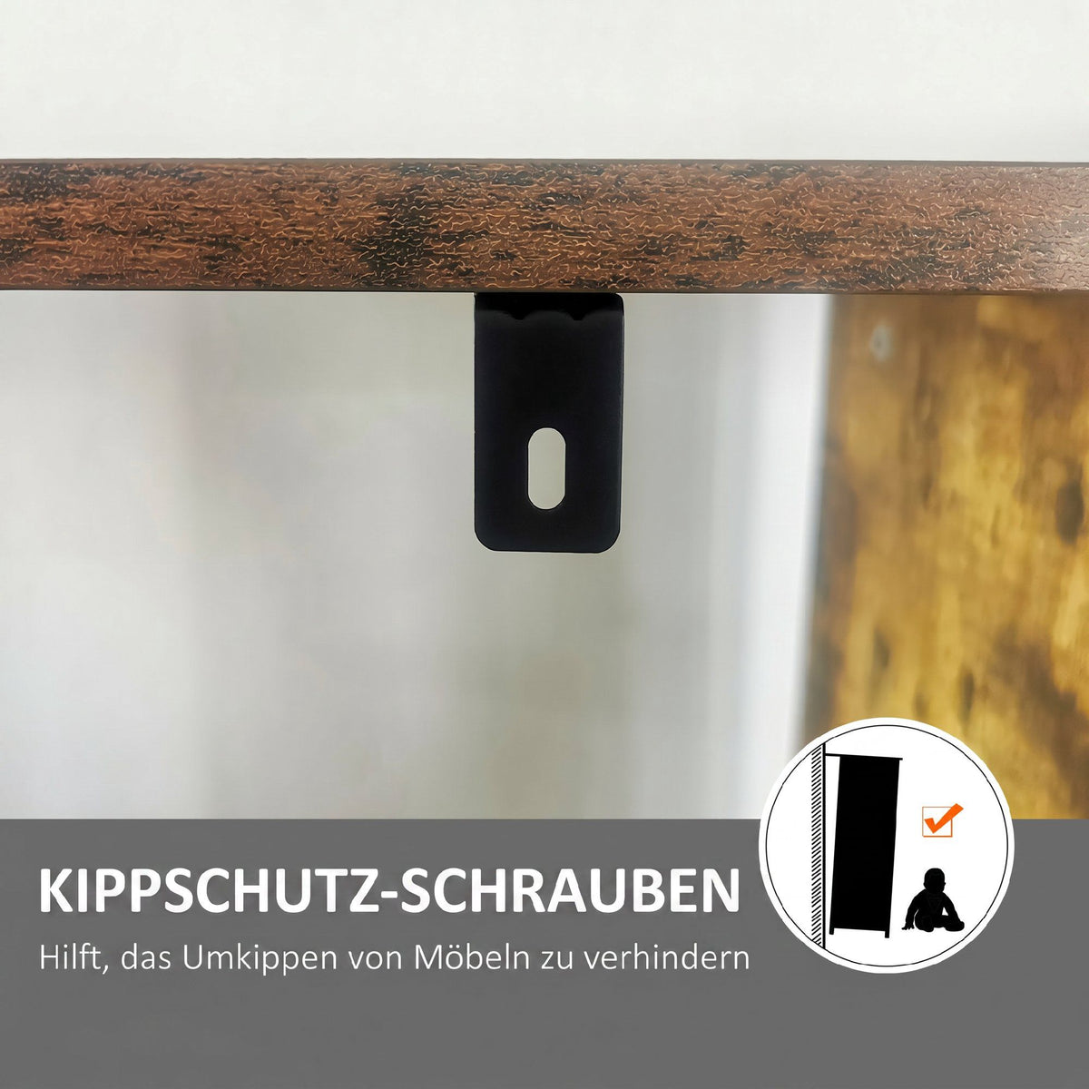 Rustic Brown 5-Tier Bookshelf, Metal Frame, 77x30x157.5 cm
