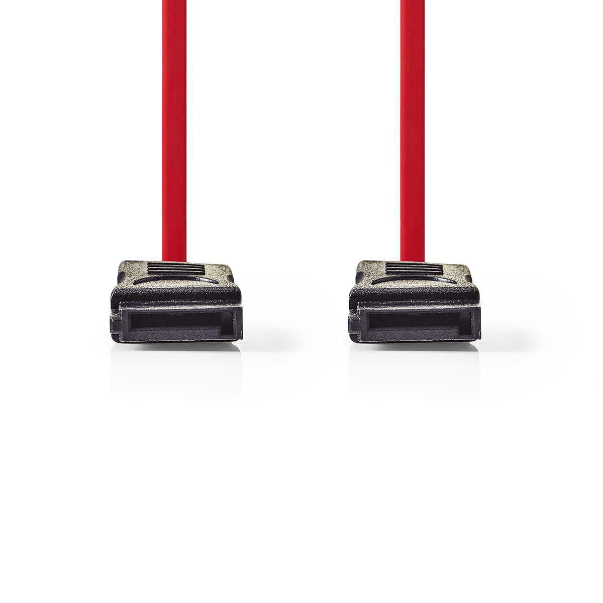 SATA cable | 3 Gbps | SATA 7-Pin Female | SATA 7-Pin Female | Nickel Plated | 0.50 m | Flat | PVC | Red | Plastic bag