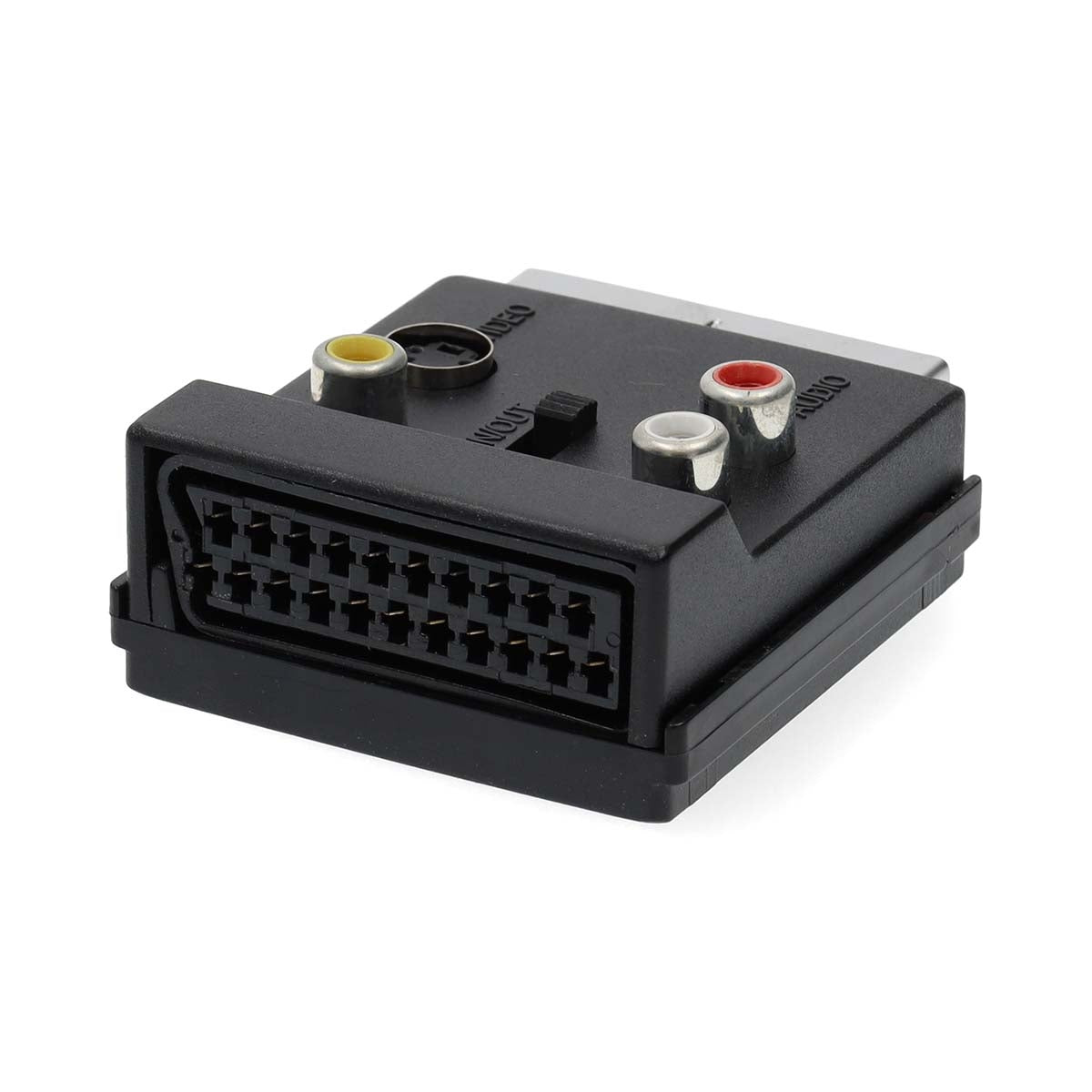 SCART Adapter | SCART Male | S-Video Female / SCART Female / 3x RCA Female | Nickel Plated | Switchable | ABS | Black | 1 pcs | Box