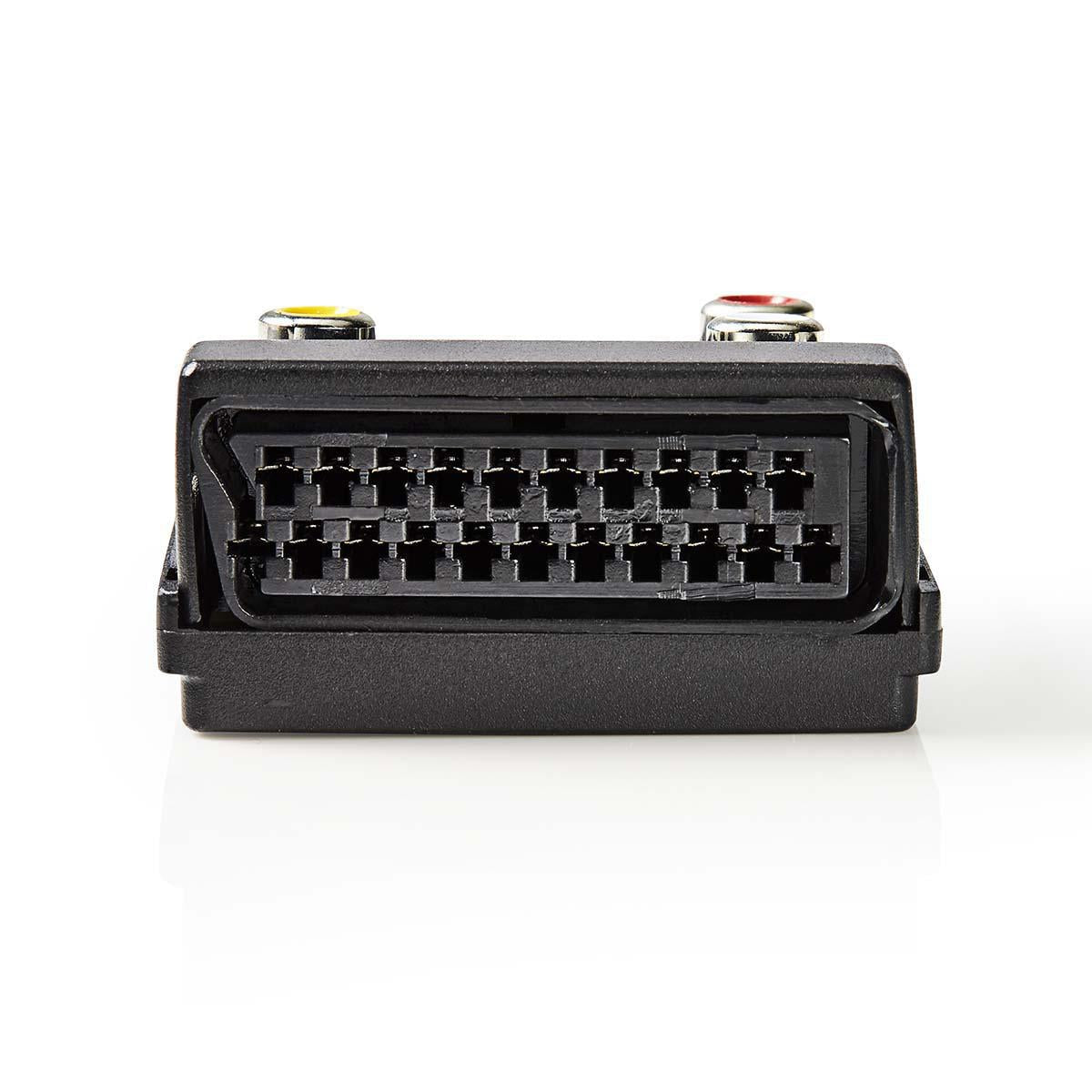 SCART Adapter | SCART Male | S-Video Female / SCART Female / 3x RCA Female | Nickel Plated | Switchable | ABS | Black | 1 pcs | Box