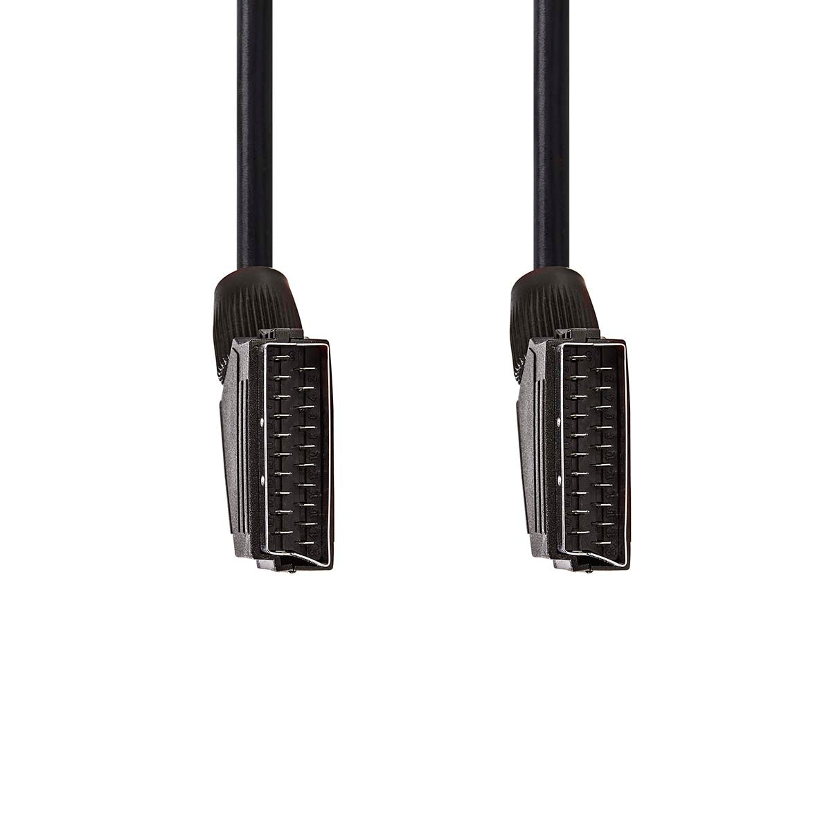 SCART Cable | SCART Male | SCART Male | Nickel Plated | 480p | 1.50 m | Round | PVC | Black | Label