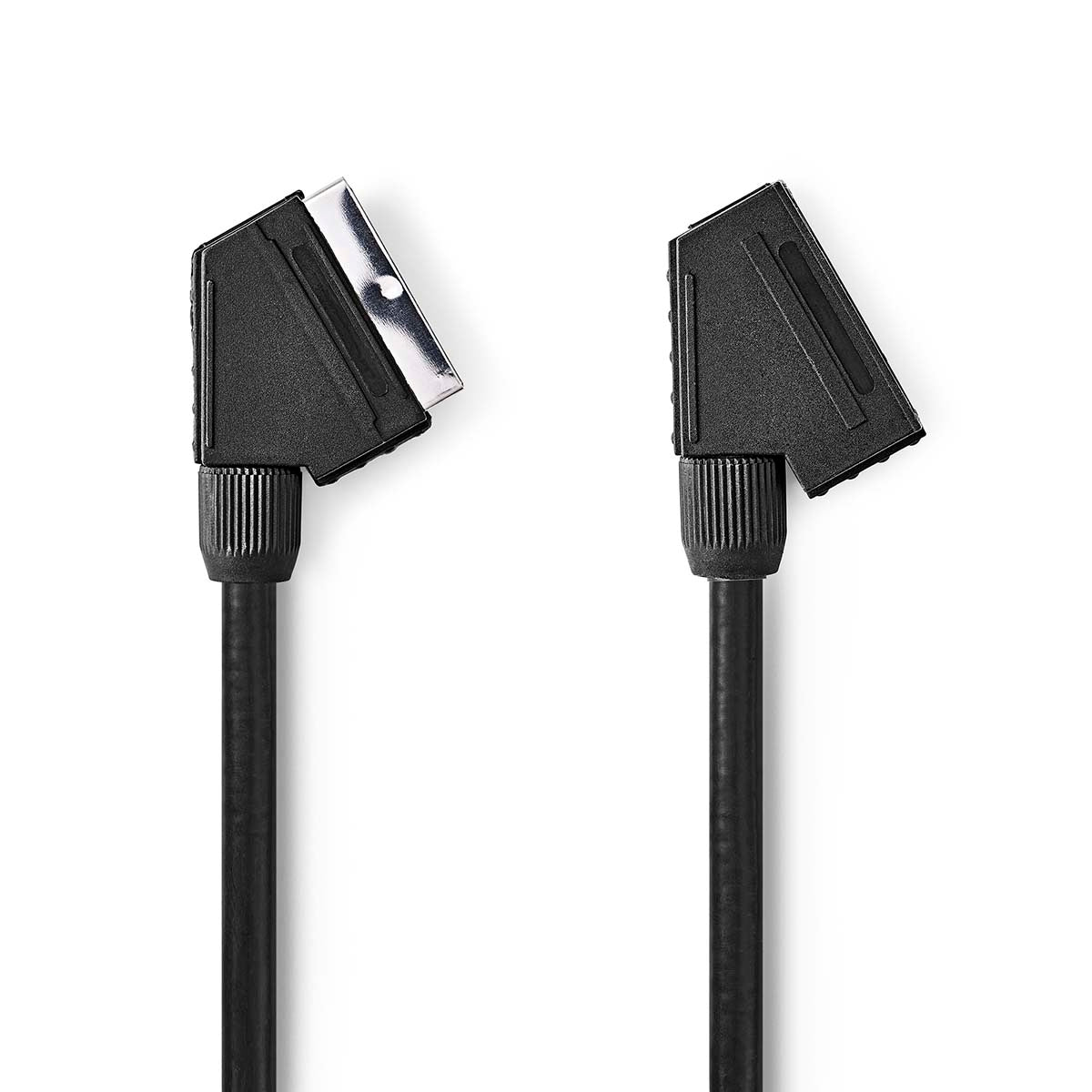 SCART cable | SCART Male | SCART Female | Nickel Plated | 480p | 2.00 m | Round | PVC | Black | Envelope
