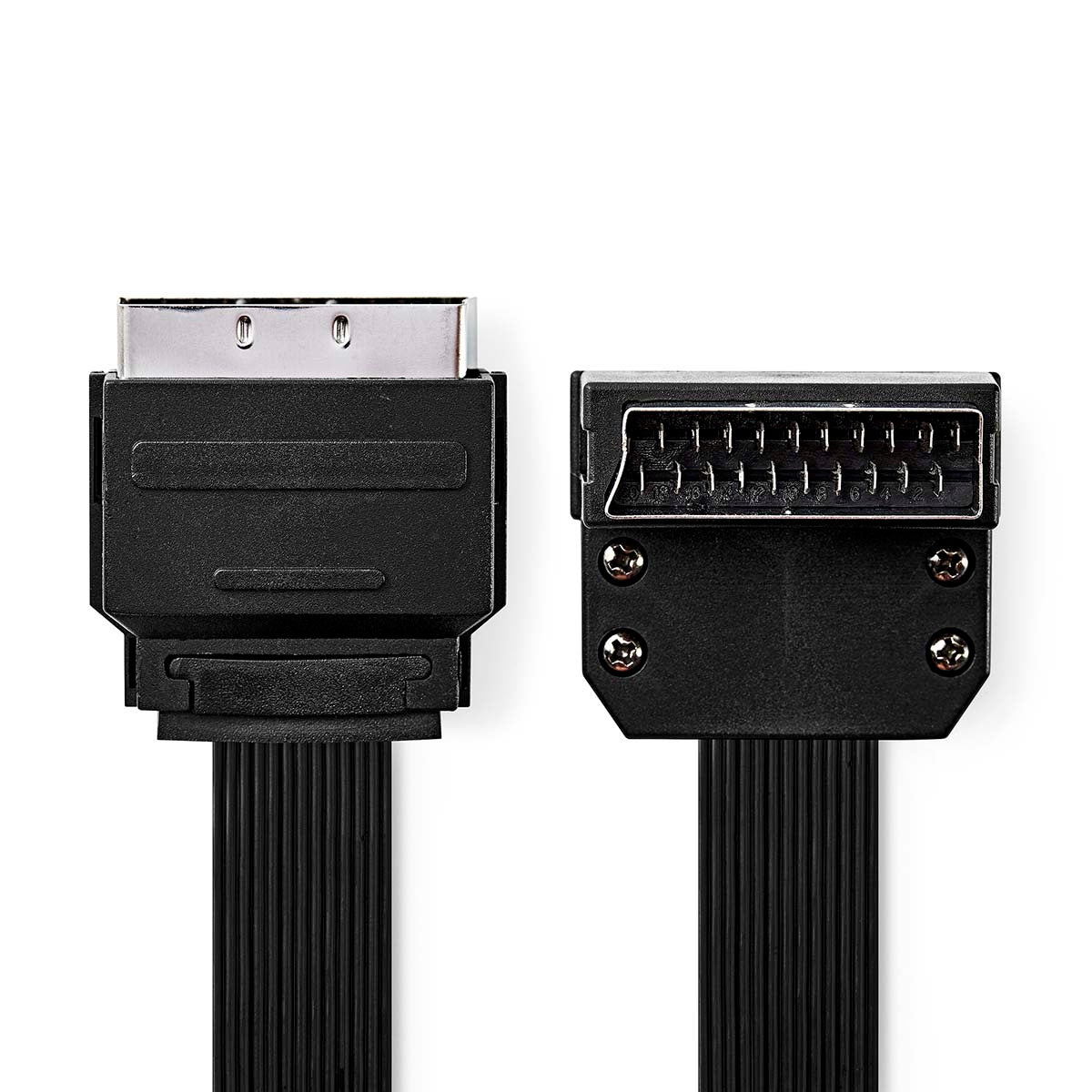 SCART cable | SCART Male | SCART Male | Nickel plated | 480p | 2.00 m | Flat | PVC | Black | Envelope
