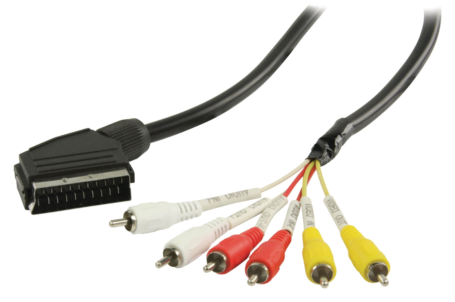 SCART cable SCART male - 6x RCA Male 2.00 m Black