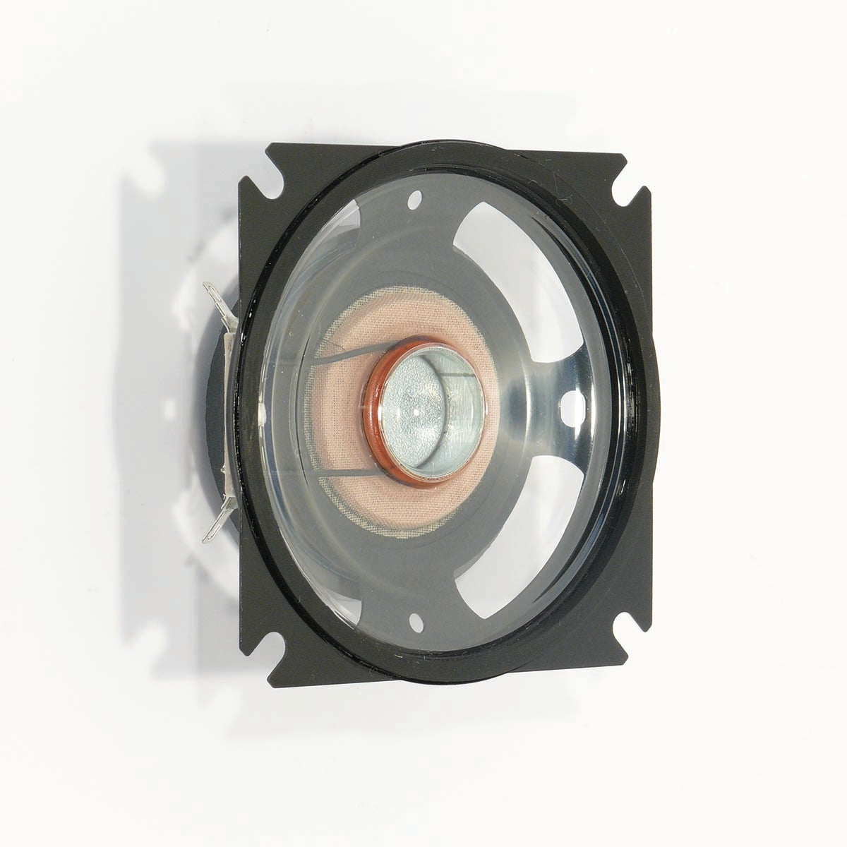 SL87 WPM 4 Ohm waterproof 8 cm (3.3") full-range speaker with a clear plastic cone and rubber sealing ring