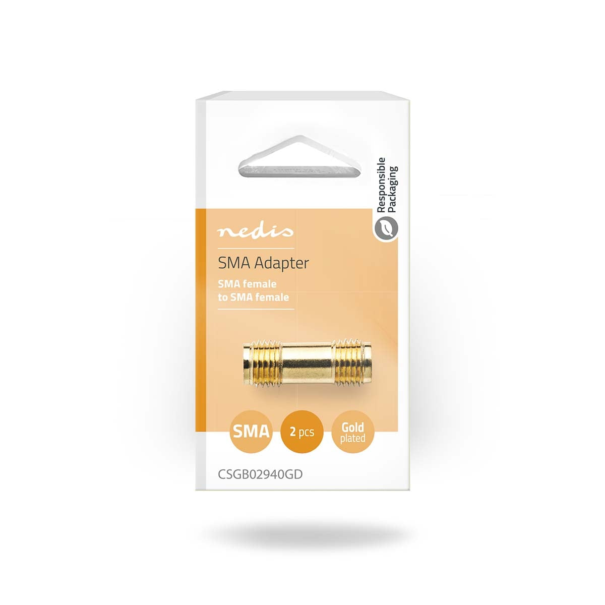 SMA Adapter | SMA Female | SMA Female | Gold Plated | 50 Ohm | Straight | Copper | Gold | 2 pcs. | Box