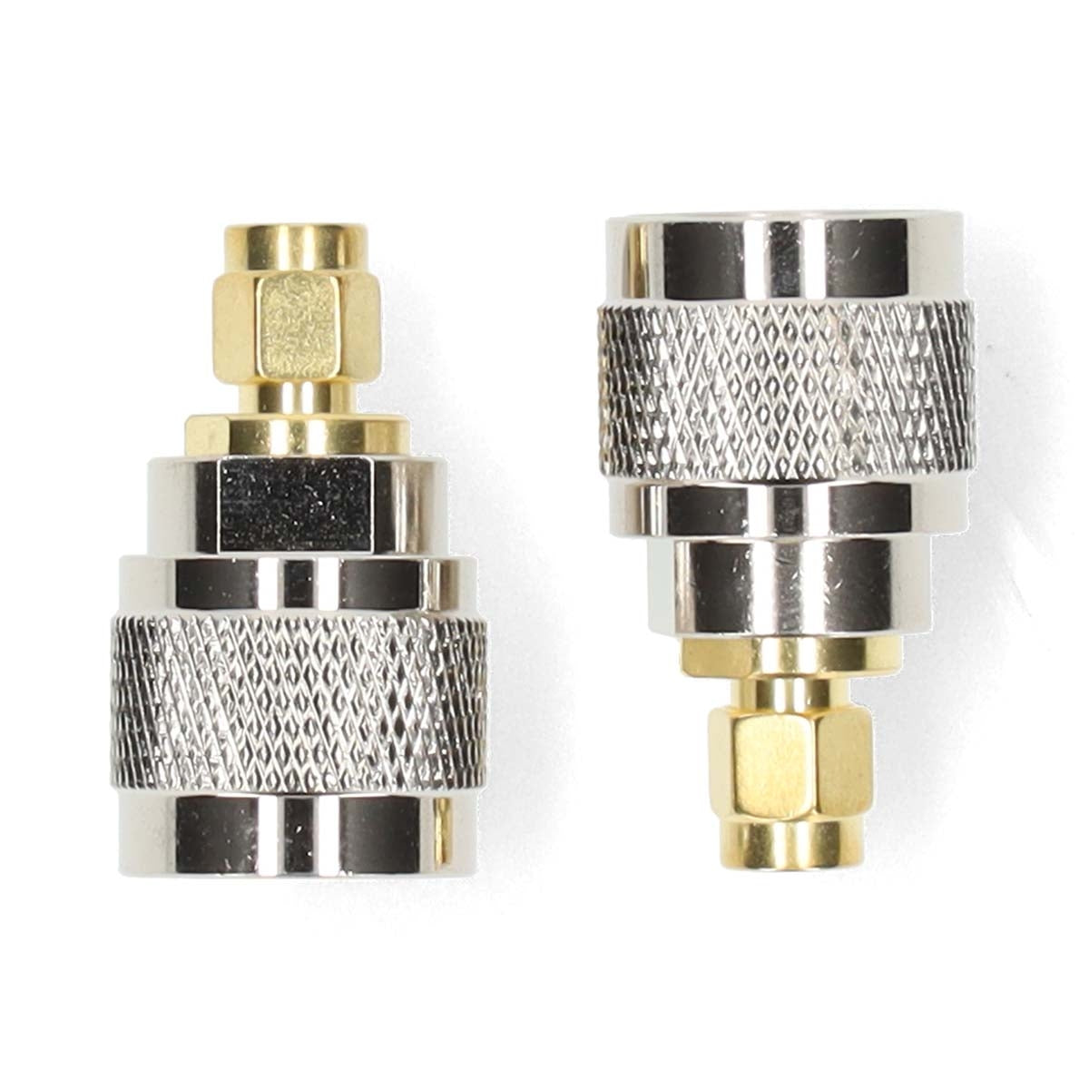 SMA Adapter | SMA Male | N Male | Gold Plated | 50 Ohm | Straight | Copper | Gold / Silver | 2 pcs. | Box