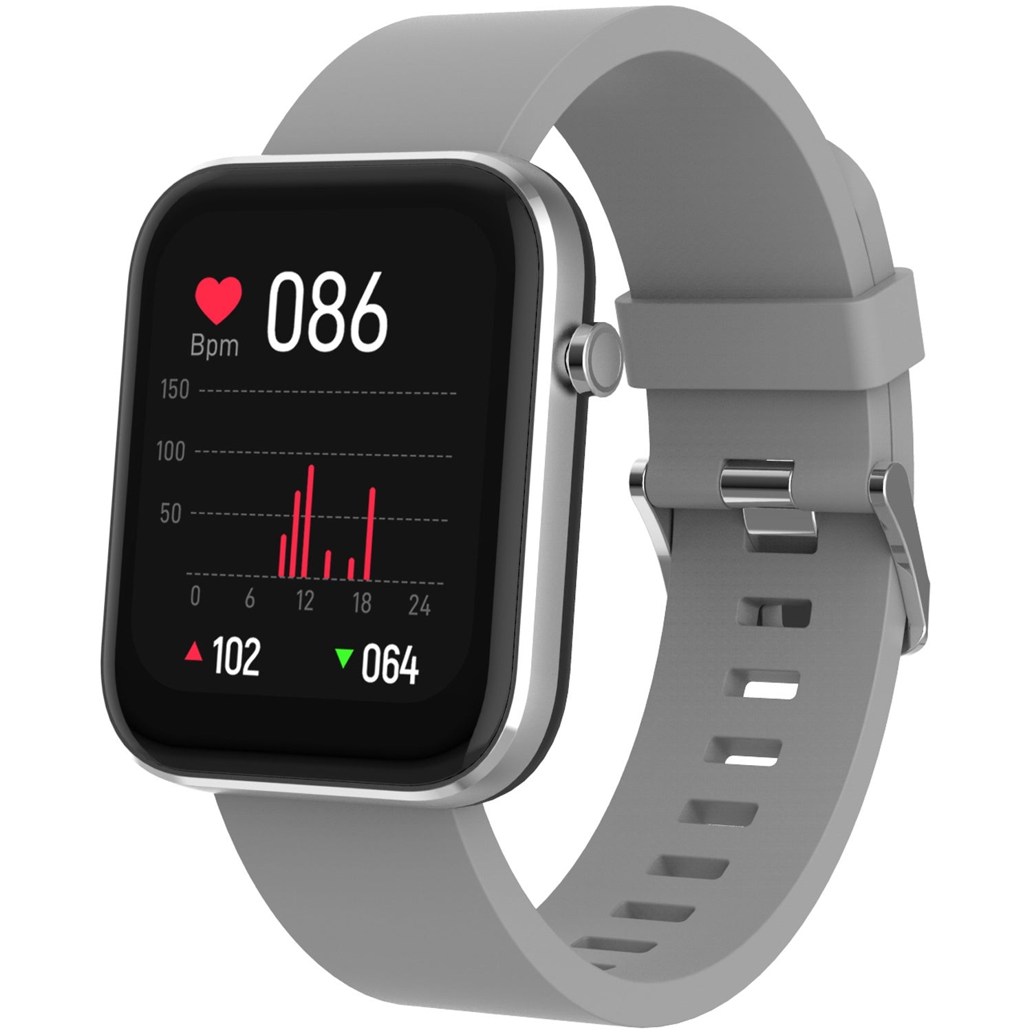 SW-182GR Bluetooth smartwatch with heart rate sensor, blood pressure and blood oxygen monitor