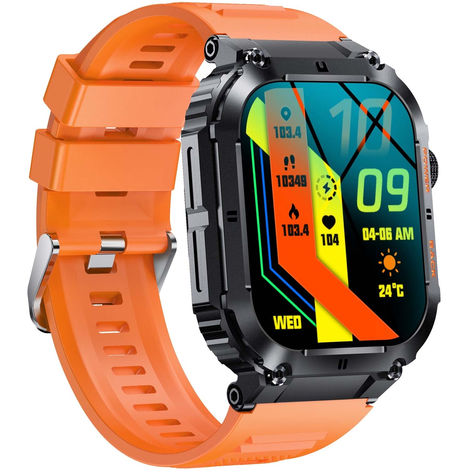 SWC-191O Bluetooth SmartWatch with heart rate, blood pressure and blood oxygen sensor & call function