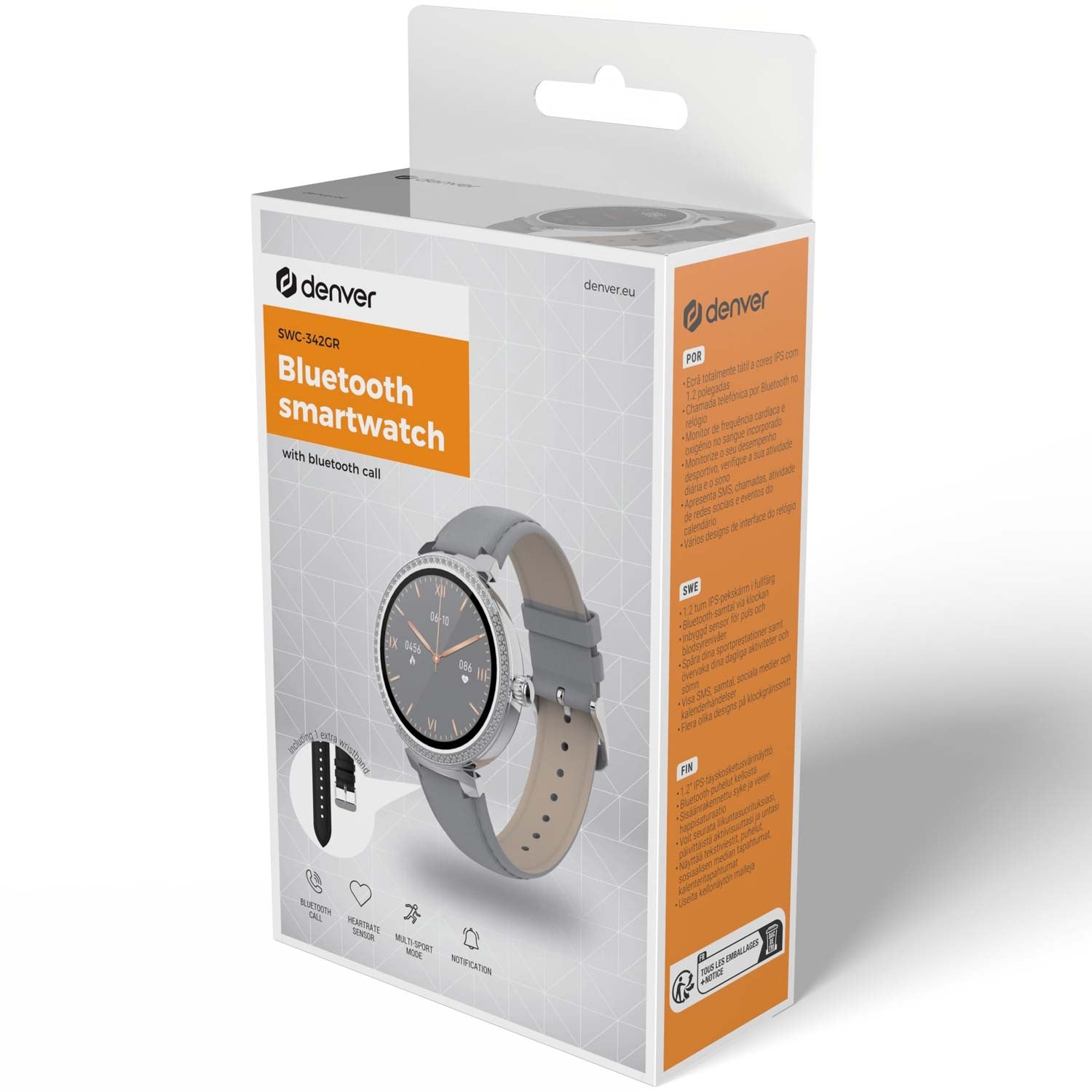 SWC-342GR Bluetooth SmartWatch with heart rate & blood oxygen sensor